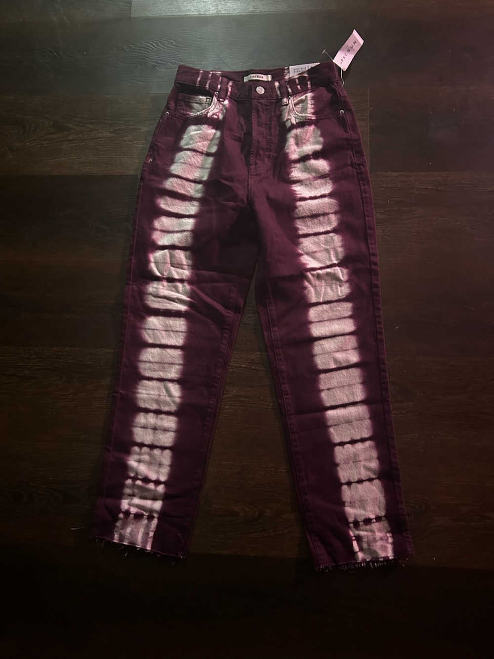 PacSun Maroon Tie-Dye High-Rise Skinny Jeans
